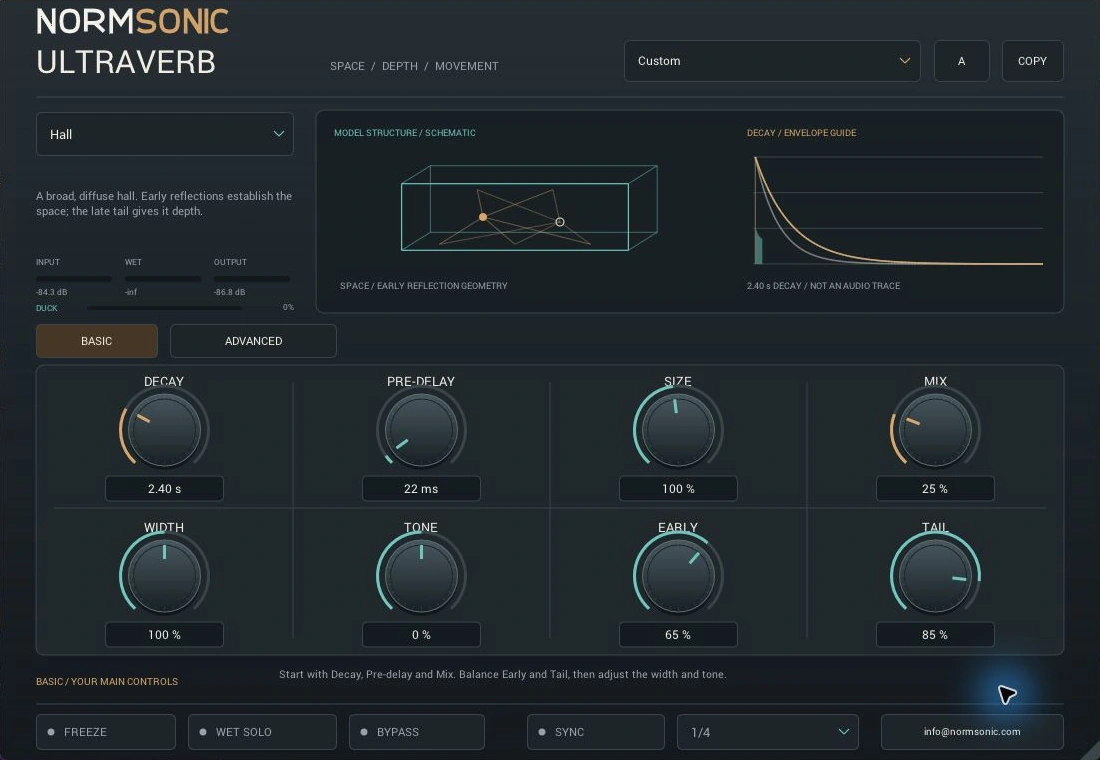 Actual ULTRAVERB 0.1.0 interface